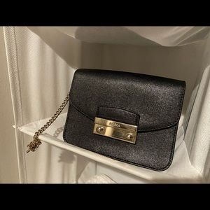 Furla Black Leather Chain Mini